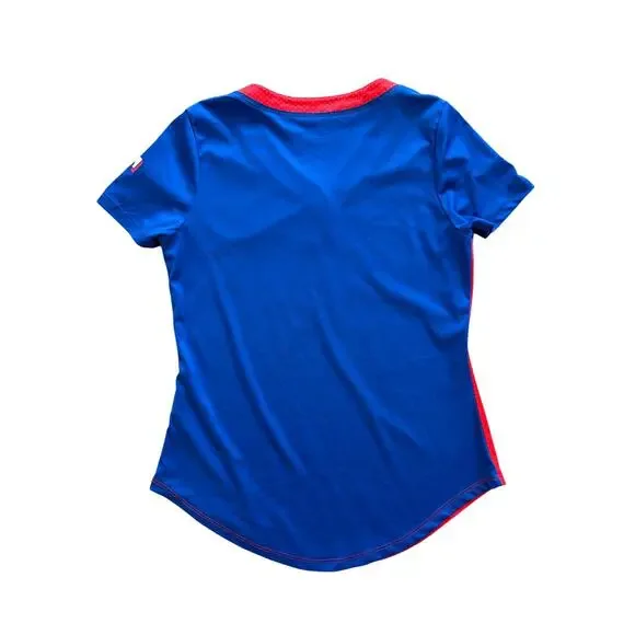 Texas Rangers 3 Women's Shirt Lot Baseball Jersey Style Majestic S M Red Blue - Picture 5 of 9